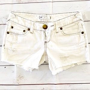 Free People Low Rise Distressed Jean Shorts (S 25)